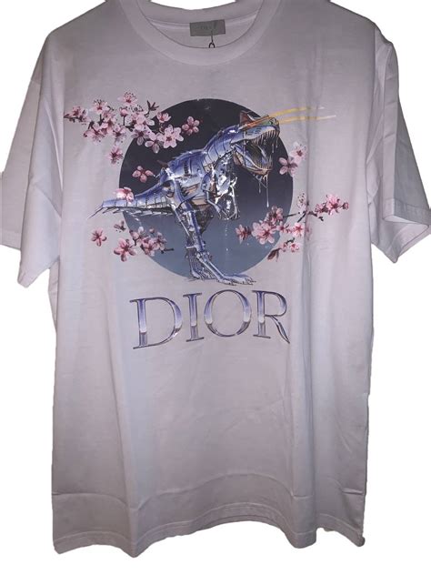 cotton t shirt dior and sorayama print|Dior DIOR x SORAYAMA Dinosaur & Logo Print Tshirt In White .